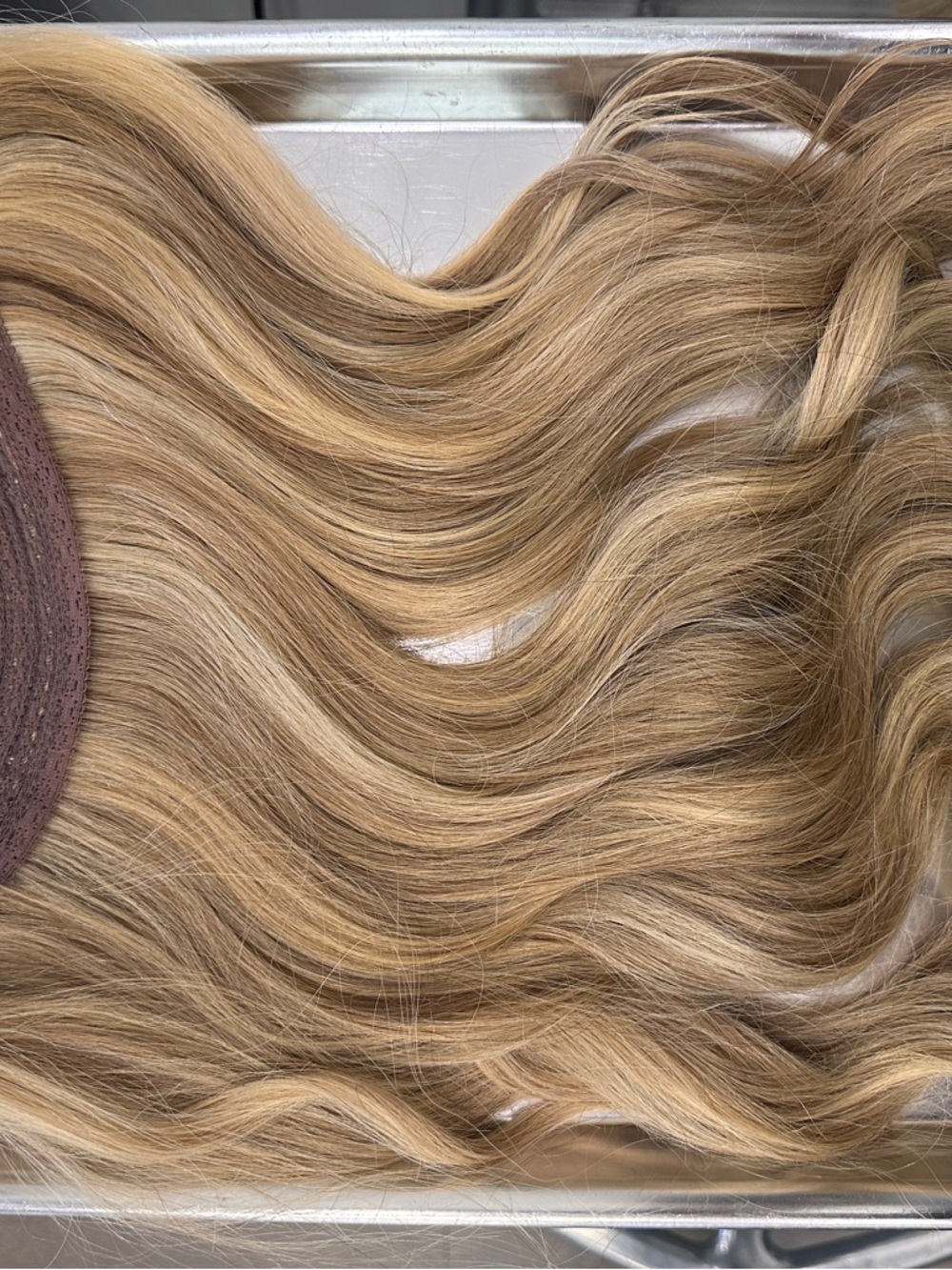 Halocouture Hairpiece long dark blonde and light blonde highlighted hairpiece - Picture 2 of 7